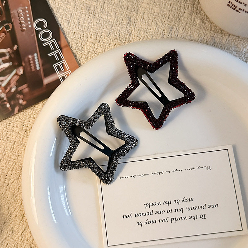 五角星水钻星星发夹女2026新款前额刘海边夹侧边碎发夹发卡bb夹子,淘宝优惠券,粉丝福利购,淘宝优惠卷