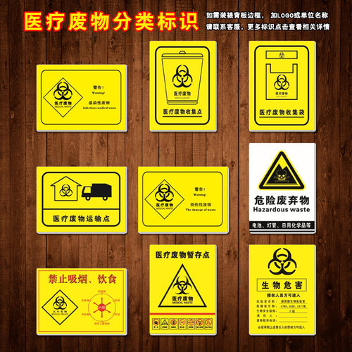 医院垃圾桶医疗垃圾分类感染损伤性废物暂存处标识标志牌贴纸TMP - 图2
