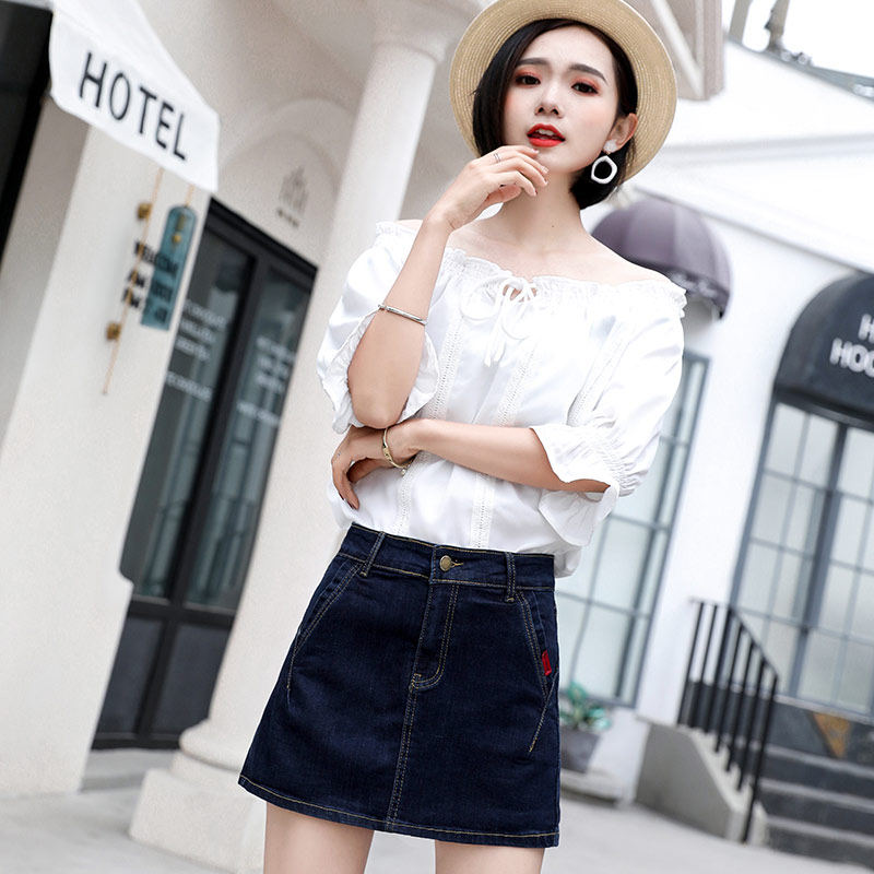 添迎加大码牛仔裙女2019新款短裤裙 添迎女装半身裙