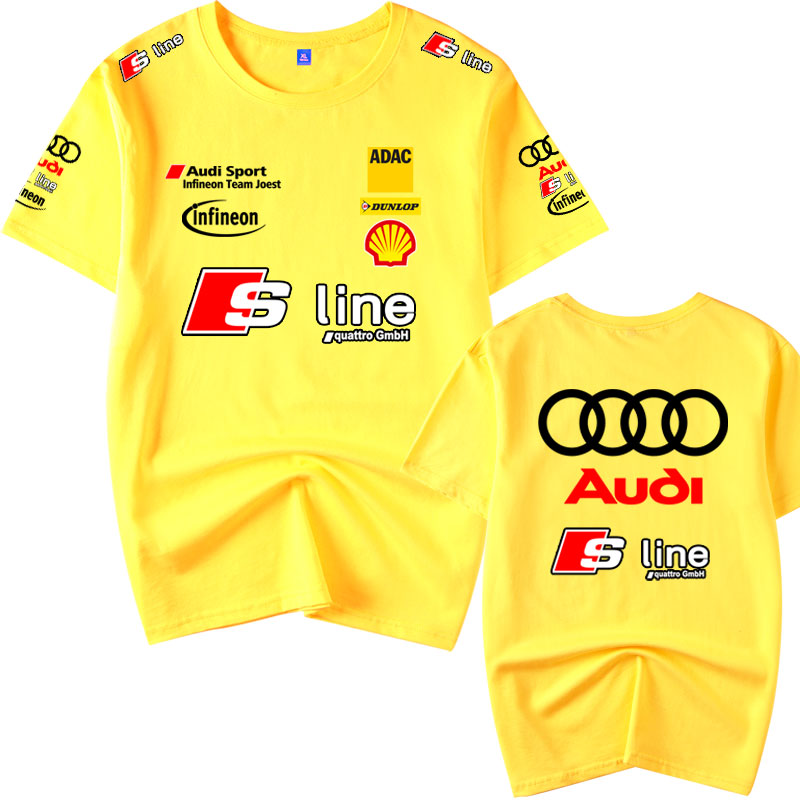 奥迪AUDI Infineon Team Joest乔斯特车队衣服赛车男纯棉短袖t恤 - 图2