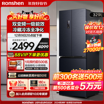 Adjective 329L method Dodoor four doors open double door small outdoor type ultra-thin air-cooled frost-variable frequency first-class refrigerator