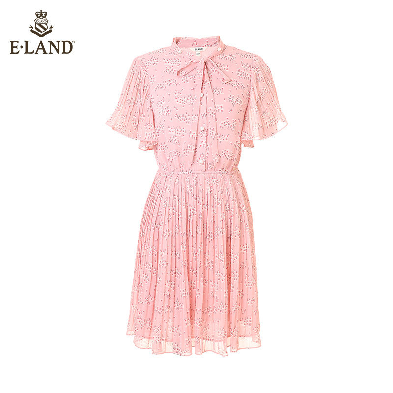 eland甜美碎花收腰连衣裙 ELAND连衣裙