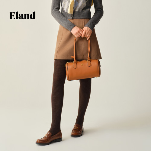 Eland衣恋女士包袋手提包波士顿廓形斜挎包冬季新款 - 图3