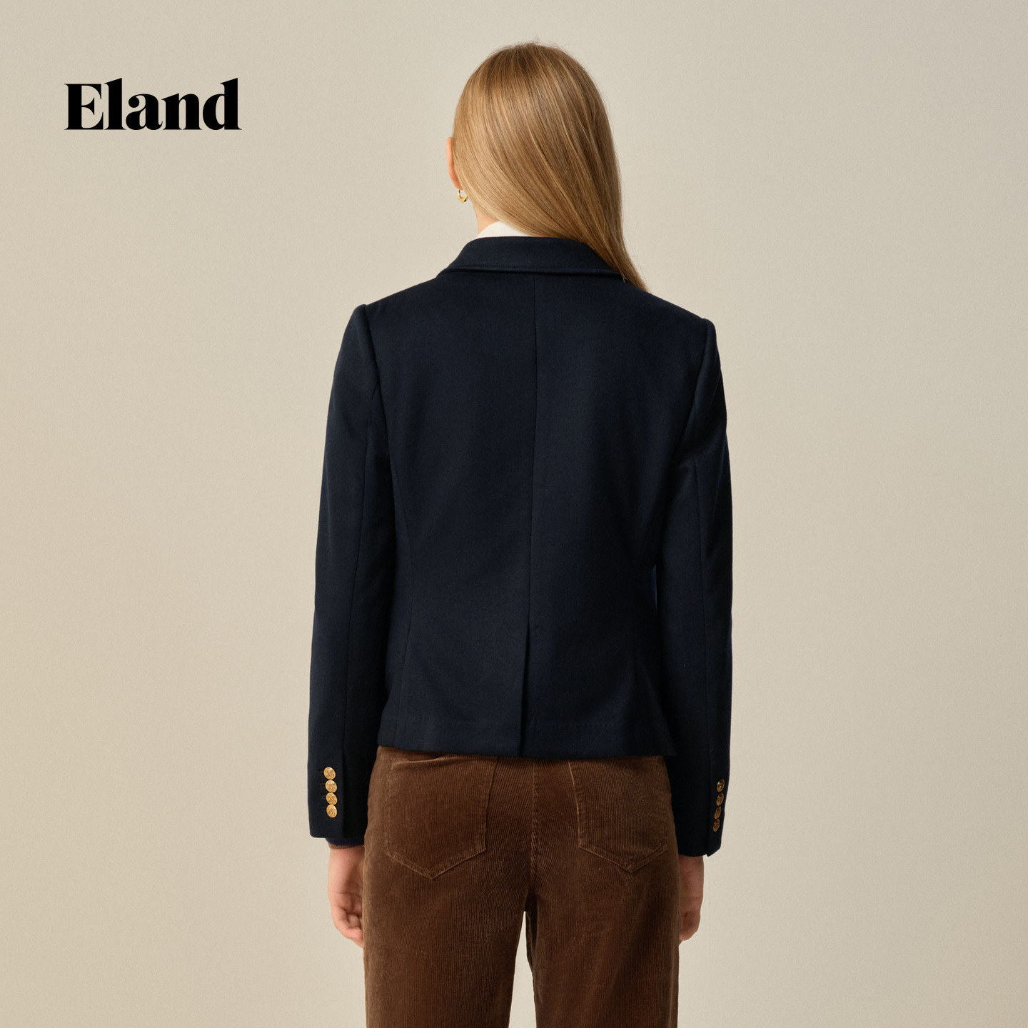 Eland衣恋西装女时尚双排扣休闲通勤外套2025冬季新款,淘宝优惠券,粉丝福利购,淘宝优惠卷