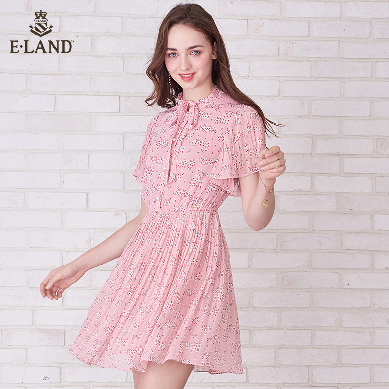 eland甜美碎花收腰连衣裙 ELAND连衣裙