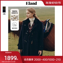 (100% Cotton Wool) Eland clothing Fur Coats Women Horn Buttons Big Coat Jacket Winter Clothing 2023 New