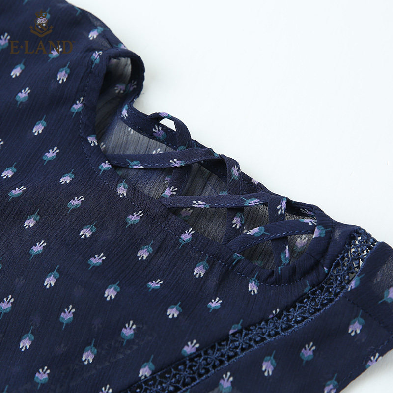 eland夏季新款度假v领eeow925w3t ELAND连衣裙