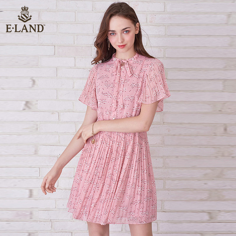 eland甜美碎花收腰连衣裙 ELAND连衣裙