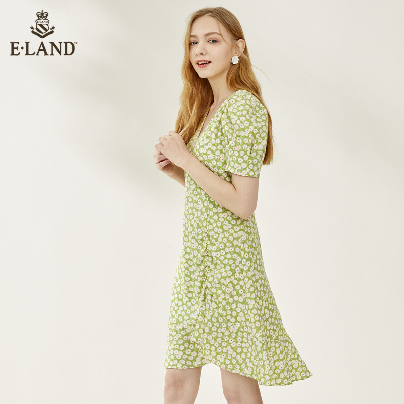 eland2020夏季新款清新碎花连衣裙 ELAND连衣裙