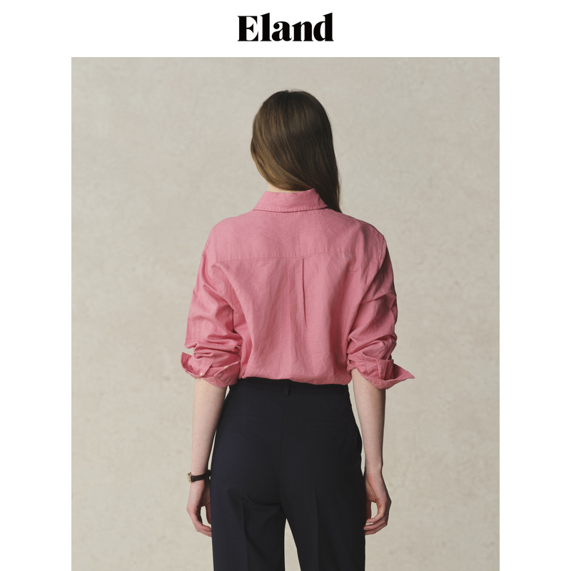 【法国亚麻】Eland衣恋氧气感衬衫女长袖内搭2025夏季新款淡人