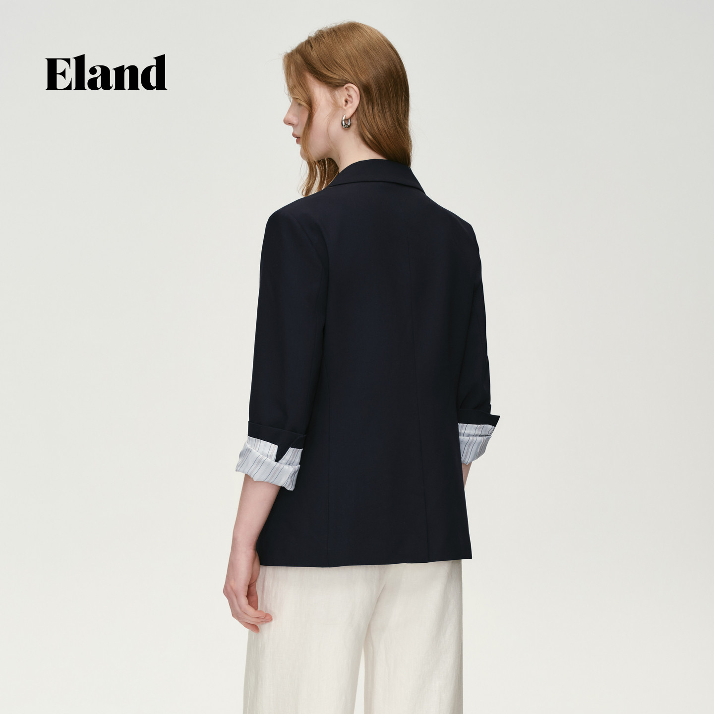 Eland衣恋西装女时尚商务刺绣徽章长袖外套2026春夏新款