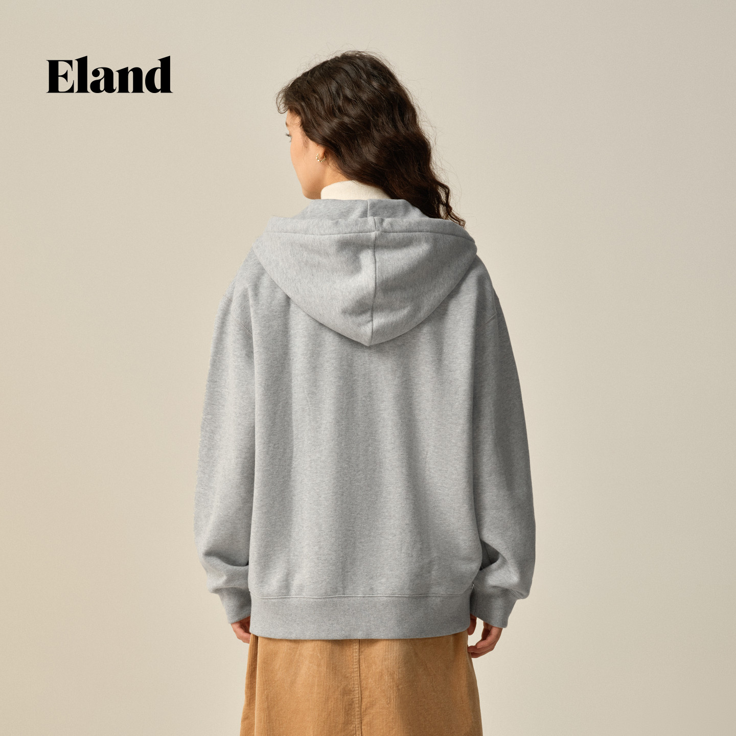 Eland衣恋卫衣女时尚休闲连帽抽绳拉链外套2025冬季新款,淘宝优惠券,粉丝福利购,淘宝优惠卷