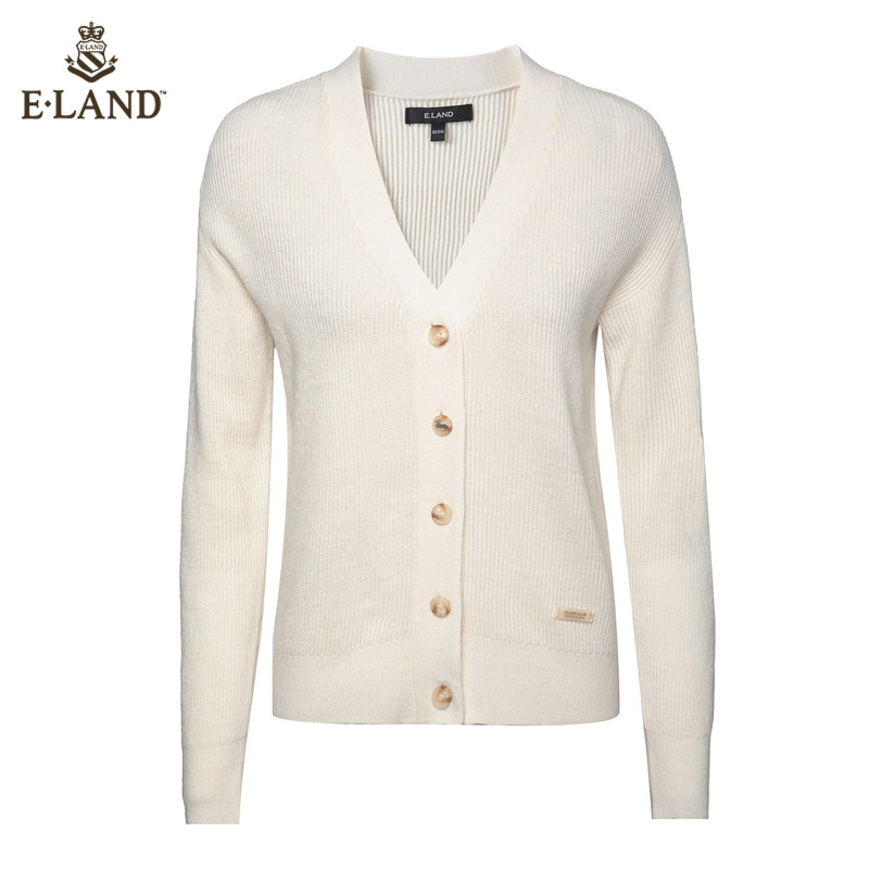 eland2020夏季新款长袖v领 ELAND毛针织衫