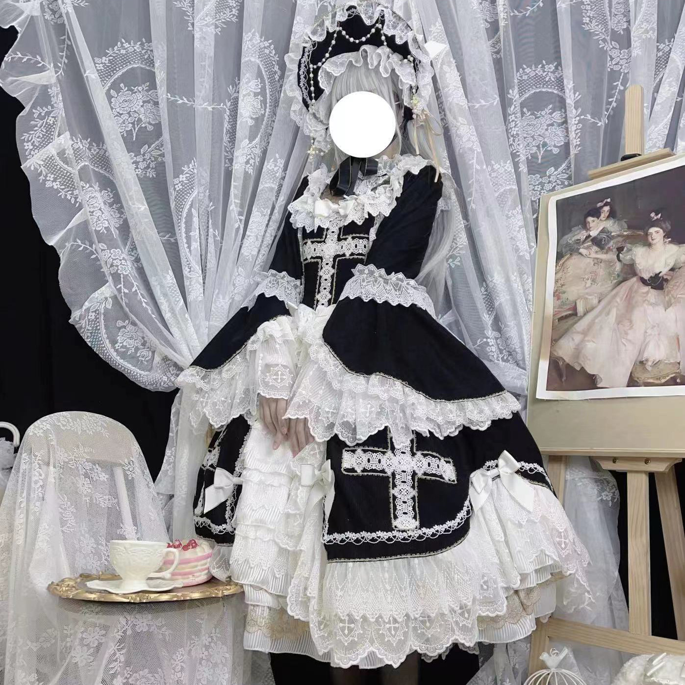 现货掉落 天使2型OP暗夜 华丽lolita花嫁doll感大裙子姬袖重工裙,淘宝优惠券,粉丝福利购,淘宝优惠卷