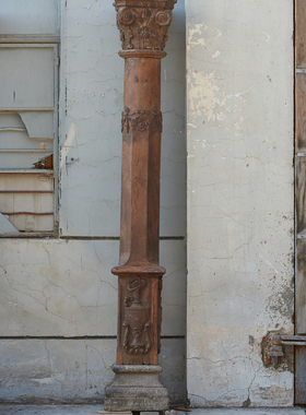 印度手工大门柱原生态风复古木雕