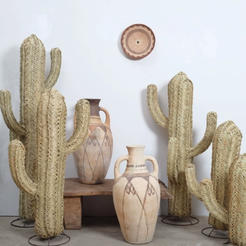 Соломенная плетеная импортная мебель, DIY, кактус
