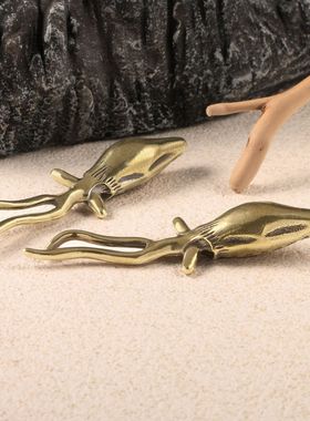 外星异形魔鬼章鱼仿古玩仿古董手把件黄铜摆件海洋