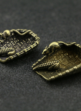 复古黄铜老鼠小摆件挂件