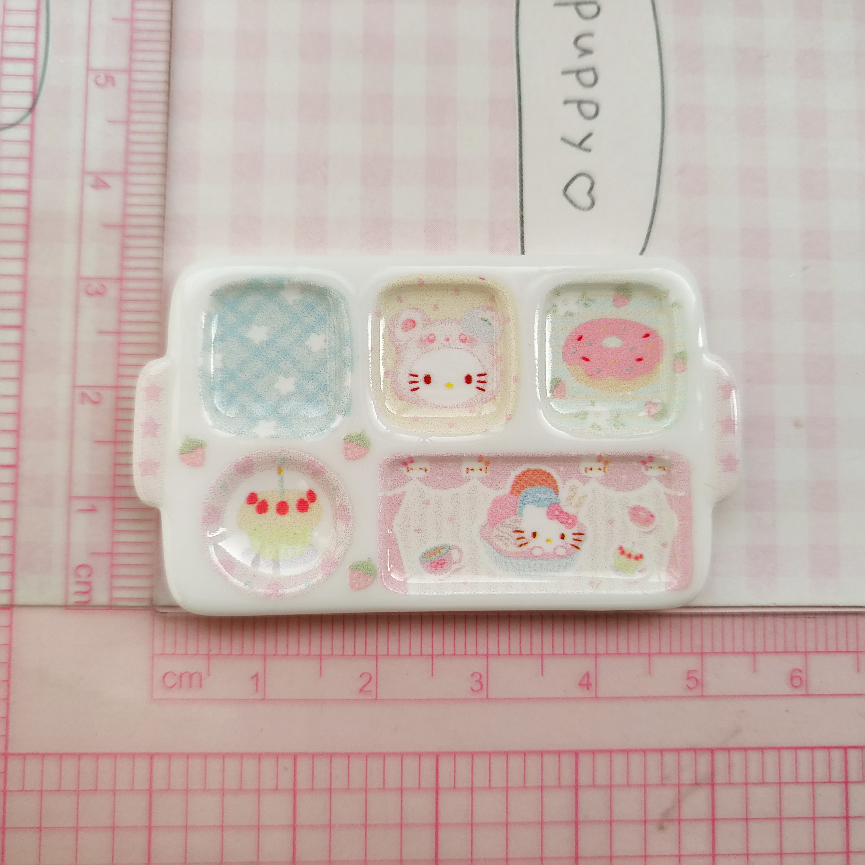 微缩仿真蛋糕kt分格食玩餐盘子过家家捏捏装饰盘摆件diy树脂配件 - 图1