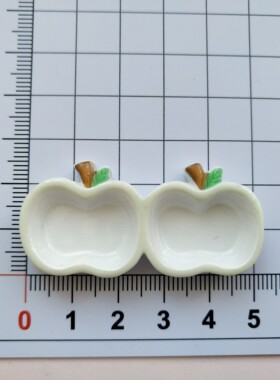 微缩仿真苹果分格食玩盘子娃娃屋捏捏装饰盘子手工diy树脂配件