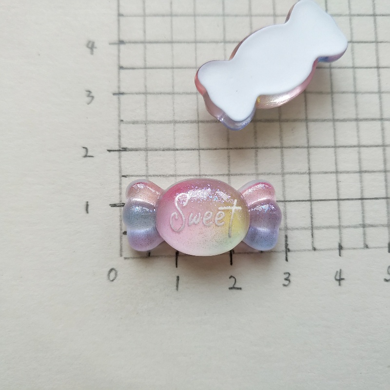 卡通镭射彩彩虹棒棒糖树脂饰品配件手工diy奶油胶手机壳发夹材料 - 图3