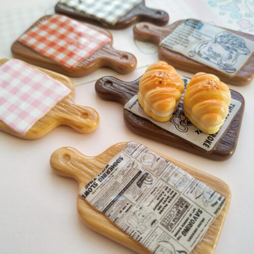 微缩仿真格子垫纸食玩披萨盘子娃娃屋捏捏装饰盘手工diy树脂配件 - 图0