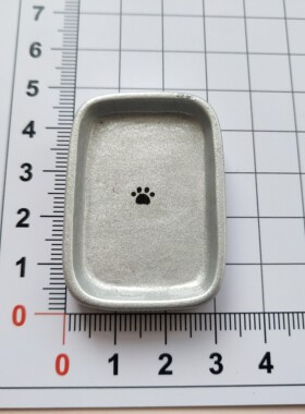 微缩仿真银色卡通分格食玩盘子娃娃屋捏捏装饰盘手工diy树脂配件