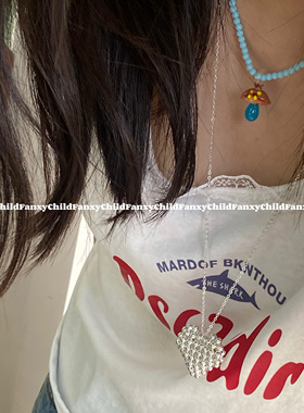 Fanxy多巴胺彩色蘑菇串珠项链女2025新款夏日高级感时尚气质锁骨