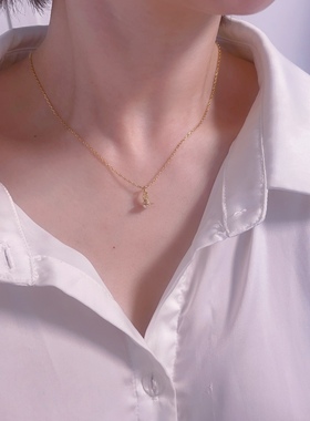 轻奢项链西太后金色小众女