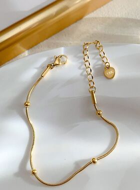 小众精致珠子手链女款钛钢细款轻奢百搭