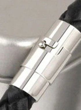 你好星期6男士简约皮绳磁扣编织钉扣情侣手链檀健次联名款