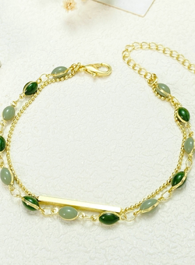 法式复古双层创意叠戴女欧美ins风时尚手链