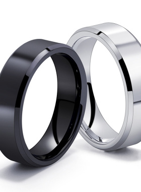 男士简约素圈单身戒尾戒个性食指戒光面戒指