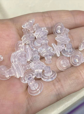 硅胶耳堵防过敏透明环保飞盘耳塞耳帽黄金珍珠耳钉耳环塞堵头后塞
