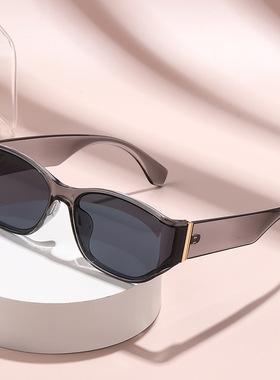 复古高级感曲面屏设计猫眼跨境欧美风墨镜防紫外线方圆脸太阳眼镜