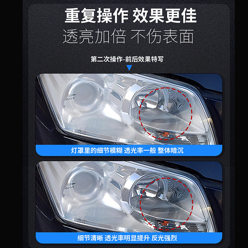 汽车大灯清洗翻新修复液车灯罩外壳翻新老化模糊发黄清洗剂免打磨,淘宝优惠券,粉丝福利购,淘宝优惠卷