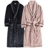 Демисезонный длинный коралловый бархатный удерживающий тепло банный халат для влюбленных, фланелевая зимняя пижама, увеличенная толщина