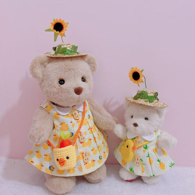原创手作teddytales莉娜熊手工毛绒泰迪熊衣服30cm换装着替幼稚园 虎窝淘
