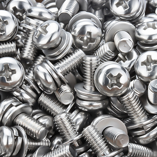 Round cross three combination screws