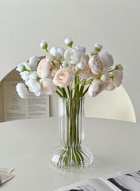 ins风小茶花仿真花手捧花花束拍照道具摆设客厅房间花瓶插花装饰