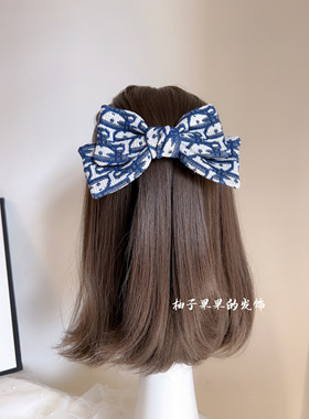 发箍复古宝蓝色老花发饰