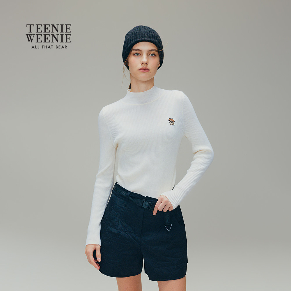 【可机洗绵羊毛】TeenieWeenie小熊女毛针织衫25冬半高领打底衫