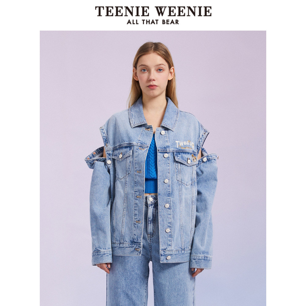 teenieweenie小熊牛仔外套短款背心 TeenieWeenie短外套
