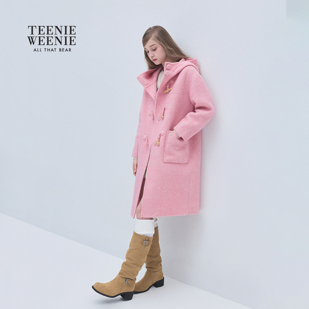 TEENIEWEENIE bearnova女装气质学院风牛角扣双面呢毛呢大衣外套,淘宝优惠券,粉丝福利购,淘宝优惠卷