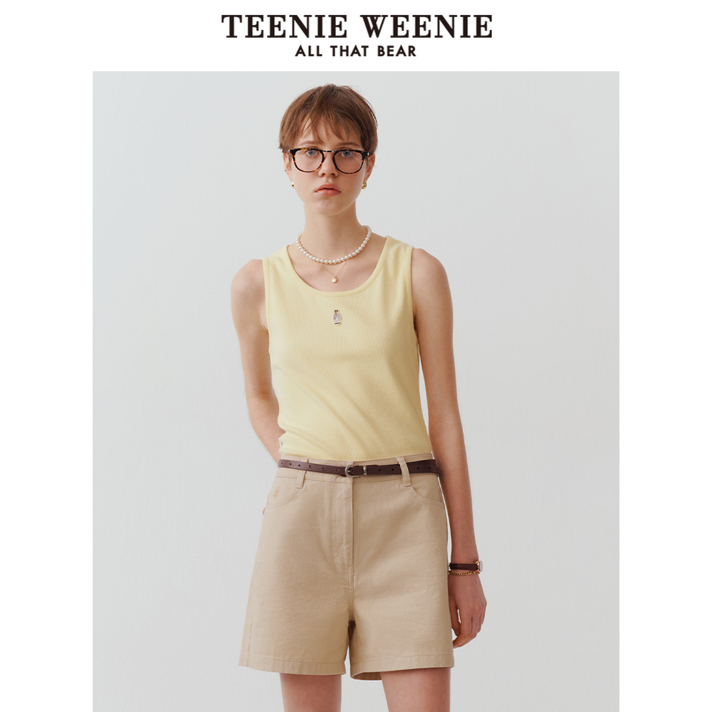 TeenieWeenie小熊女装T恤2025夏季新款清新俏皮活力甜酷无袖背心