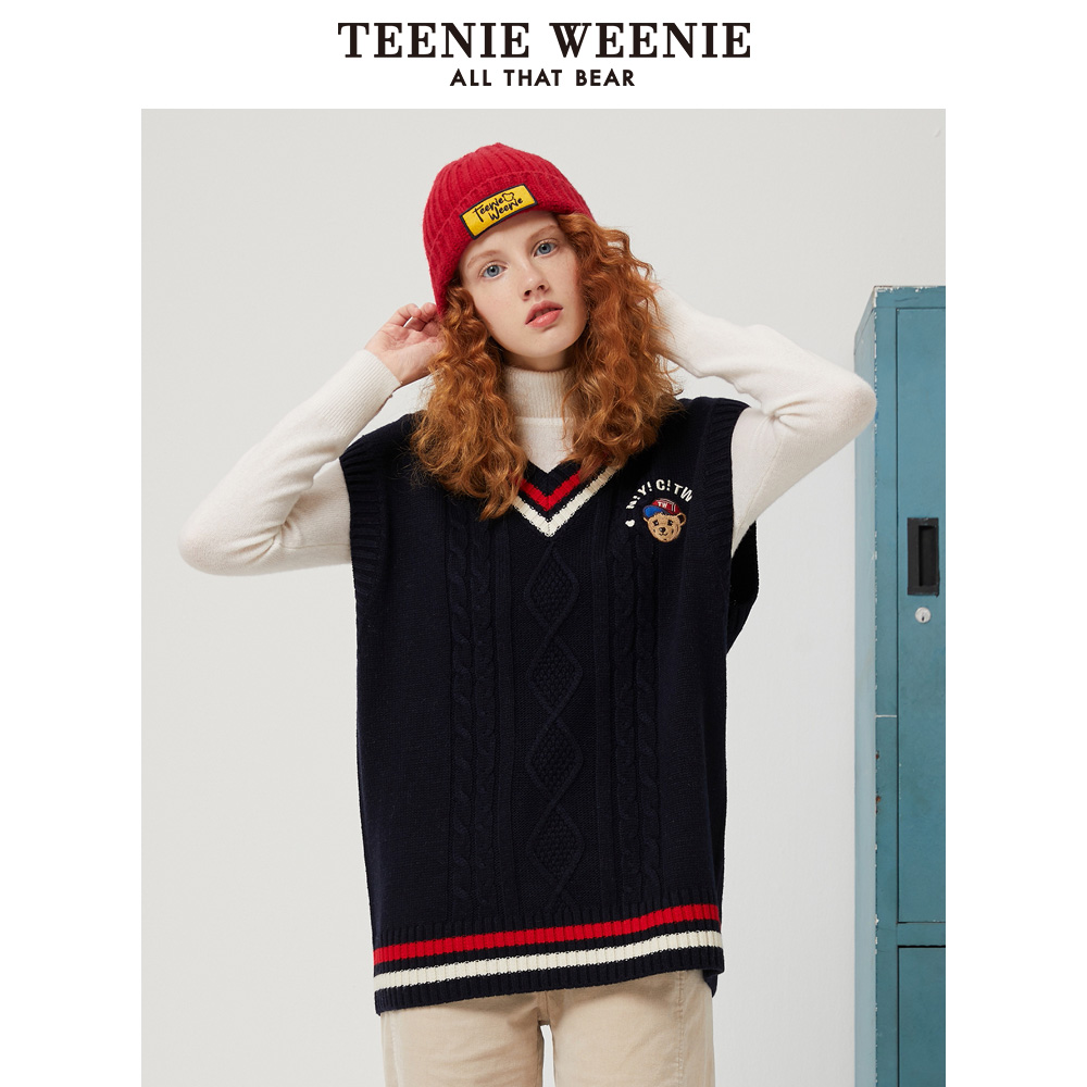 teenieweenie小熊针织v领马甲毛衣 TeenieWeenie毛衣
