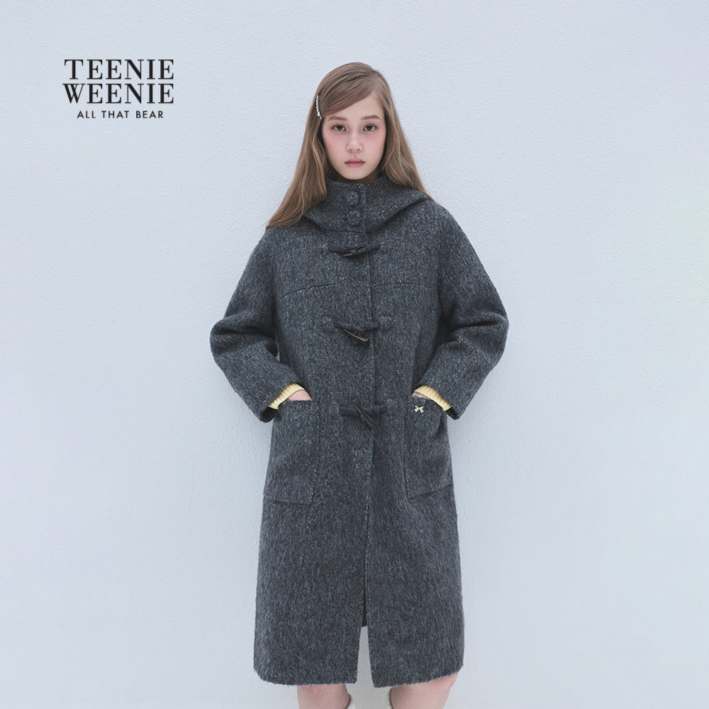 TEENIEWEENIE bearnova女装气质学院风牛角扣双面呢毛呢大衣外套,淘宝优惠券,粉丝福利购,淘宝优惠卷
