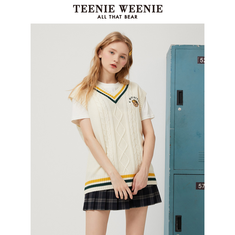 teenieweenie小熊针织v领马甲毛衣 TeenieWeenie毛衣