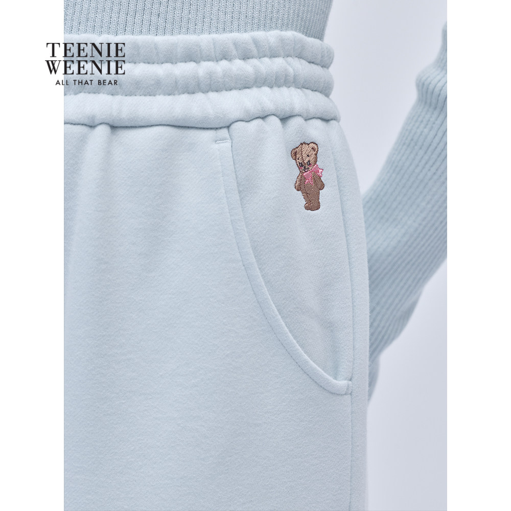 TEENIEWEENIE bearnova冬季女宽松舒适休闲松紧腰阔腿运动裤卫裤,淘宝优惠券,粉丝福利购,淘宝优惠卷