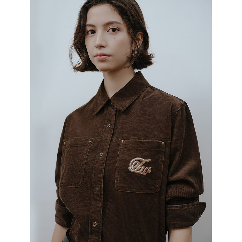 TeenieWeenie小熊女装衬衫秋冬季休闲舒适复古灯芯绒长袖衬衣上衣,淘宝优惠券,粉丝福利购,淘宝优惠卷